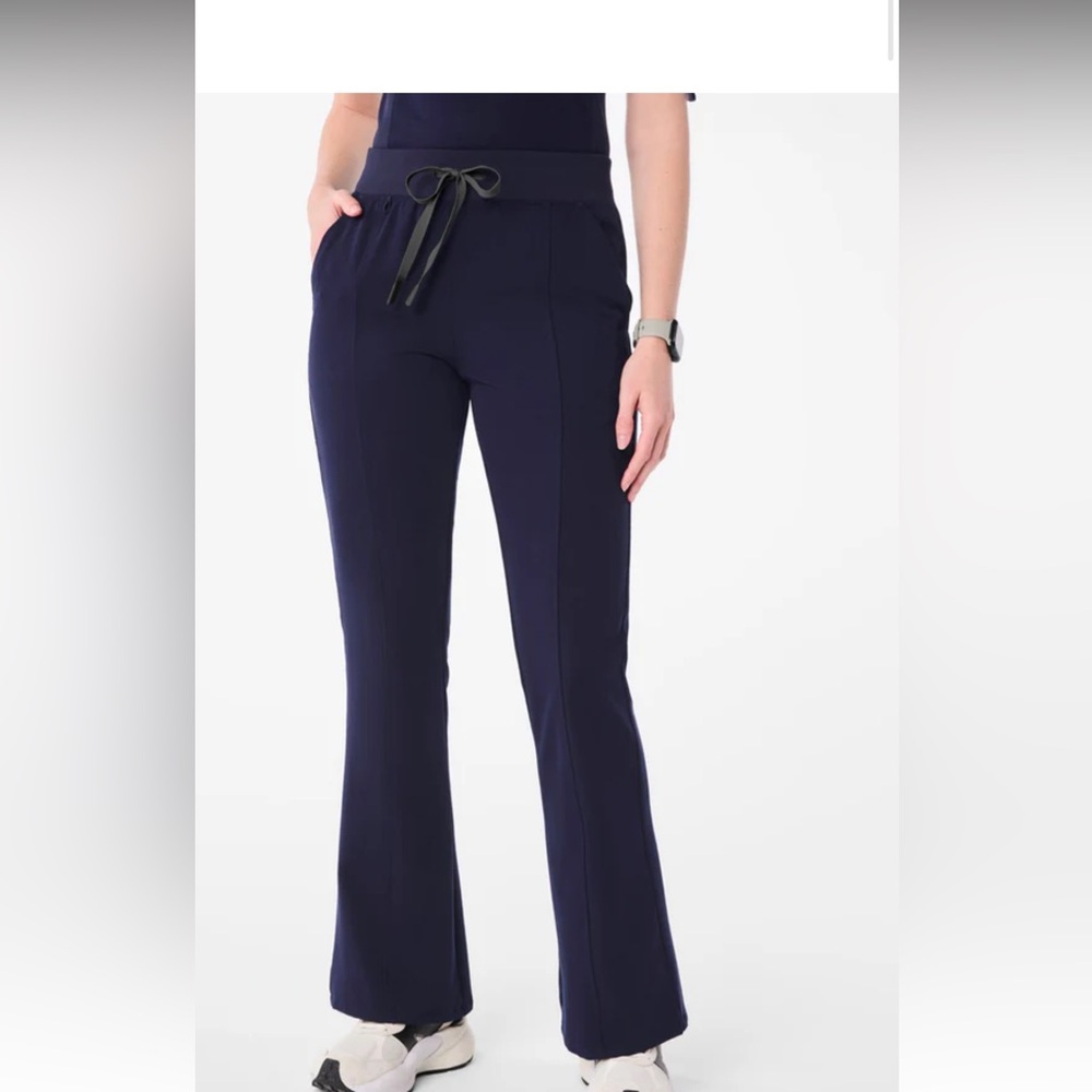 Navy Madryn High Waisted Flare - Petite Scrub Pant